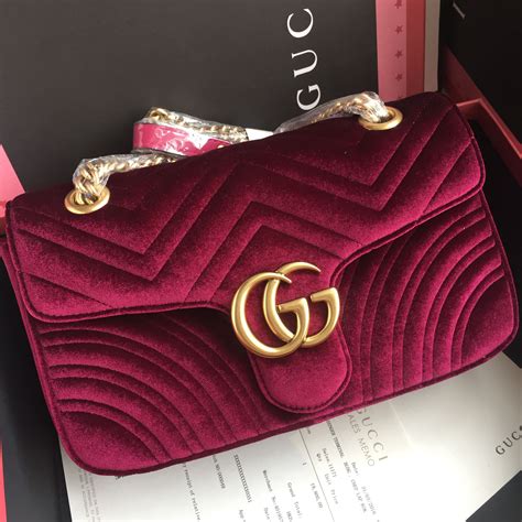 red velvet gucci shoulder bag|Gucci marmont shoulder bag red.